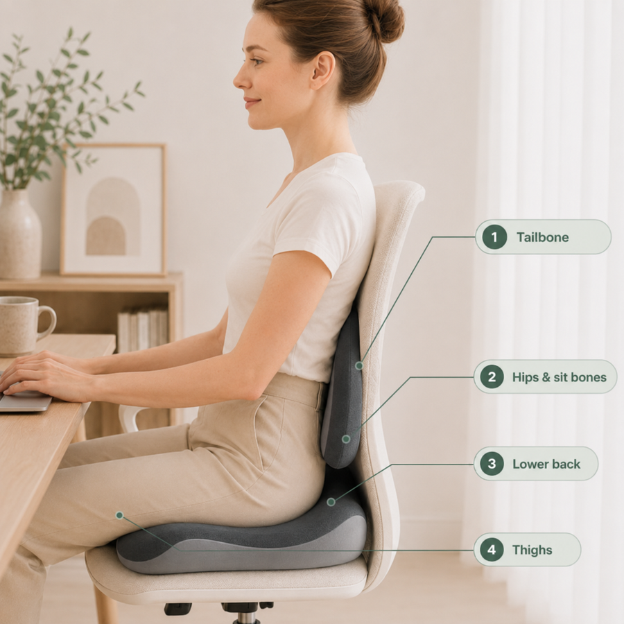Ergonomic Memory Foam Seat Cushion