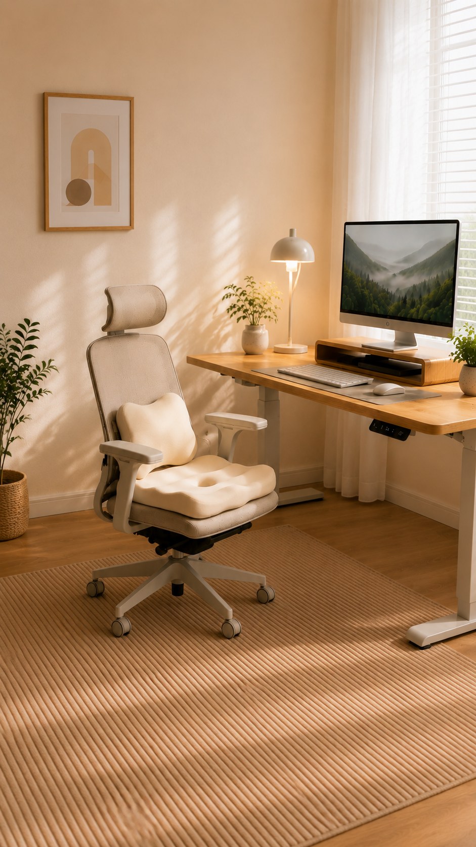 Calm home office workspace, mobile crop v2