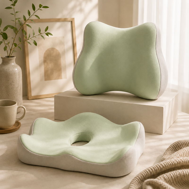 Ergonomic Lumbar Support Seat Cushion Set