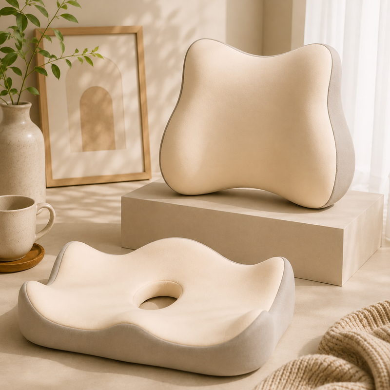 Ergonomic Lumbar Support Seat Cushion Set