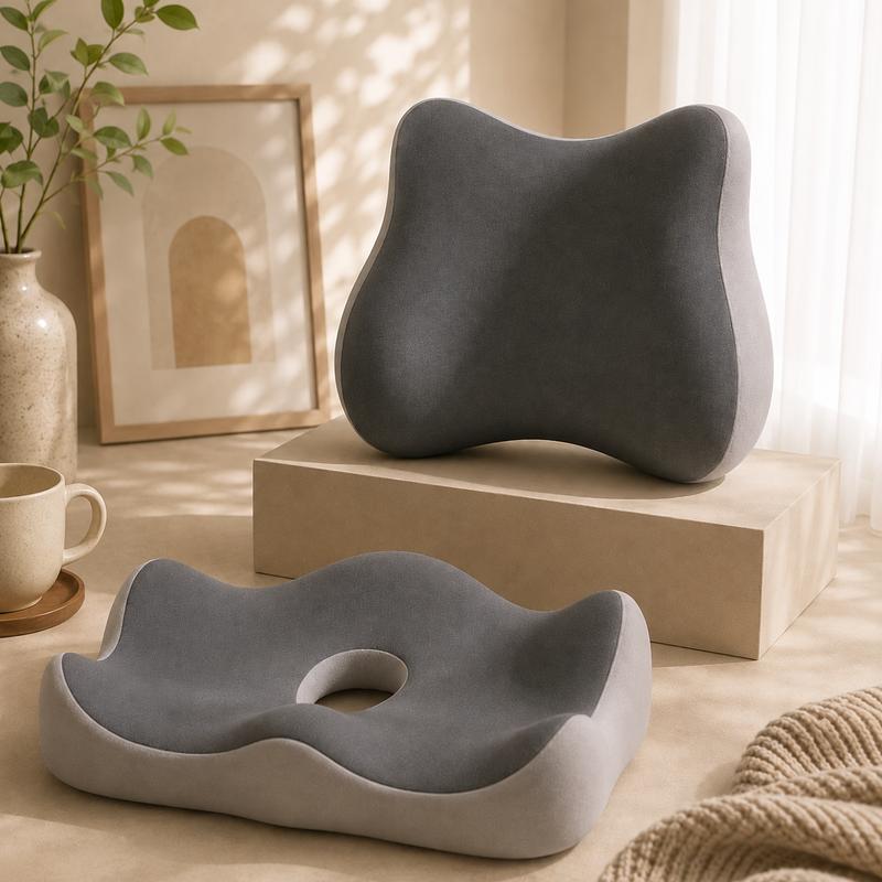 Ergonomic Lumbar Support Seat Cushion Set