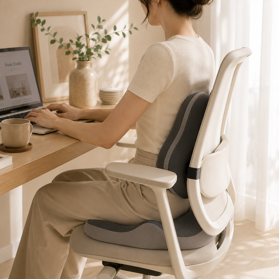Ergonomic Lumbar Support Seat Cushion Set